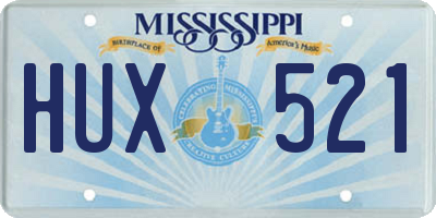 MS license plate HUX521