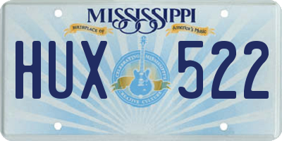 MS license plate HUX522