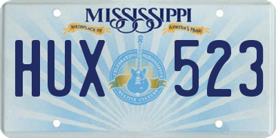 MS license plate HUX523