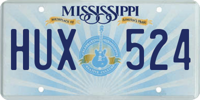 MS license plate HUX524