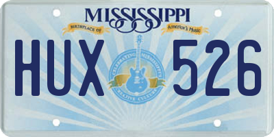 MS license plate HUX526