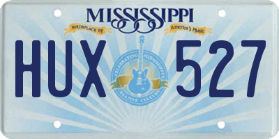 MS license plate HUX527
