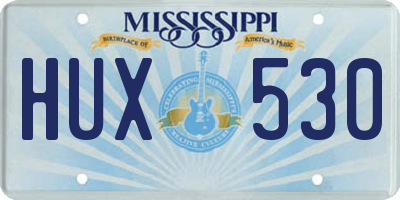 MS license plate HUX530