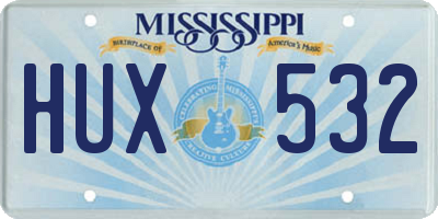MS license plate HUX532