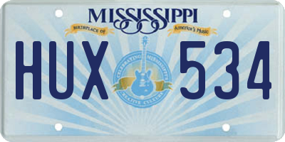 MS license plate HUX534