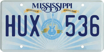 MS license plate HUX536