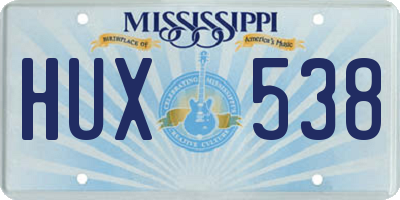MS license plate HUX538