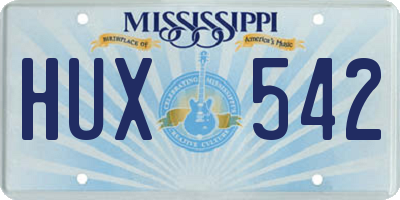 MS license plate HUX542