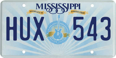 MS license plate HUX543