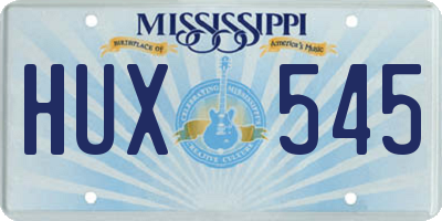 MS license plate HUX545