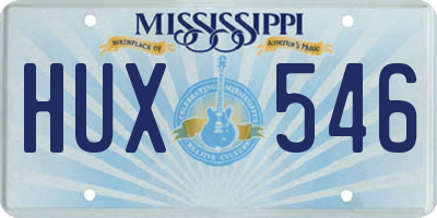 MS license plate HUX546