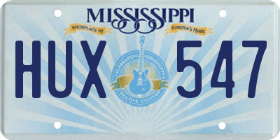 MS license plate HUX547