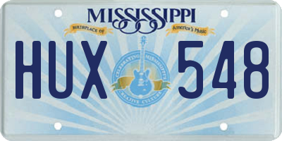 MS license plate HUX548