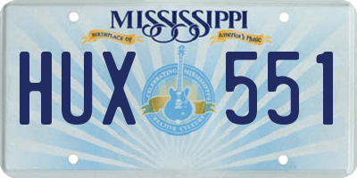 MS license plate HUX551