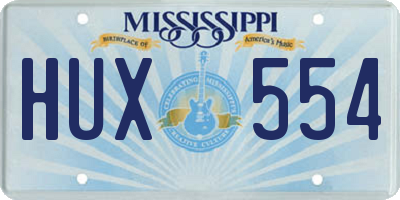 MS license plate HUX554
