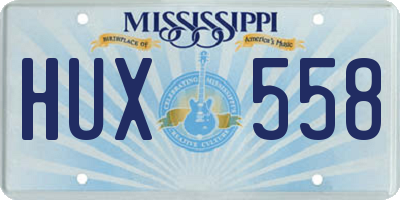 MS license plate HUX558