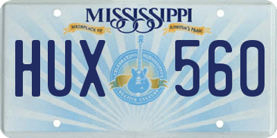 MS license plate HUX560