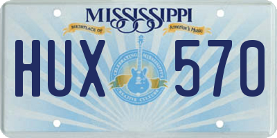 MS license plate HUX570