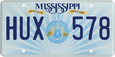 MS license plate HUX578