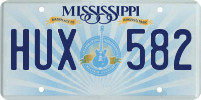 MS license plate HUX582