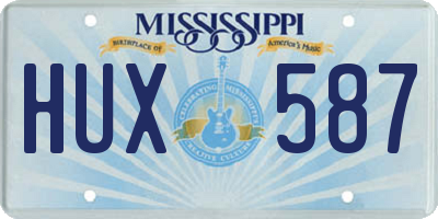 MS license plate HUX587