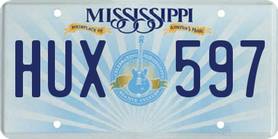 MS license plate HUX597