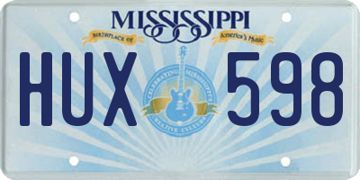 MS license plate HUX598