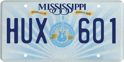 MS license plate HUX601