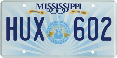 MS license plate HUX602