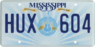 MS license plate HUX604