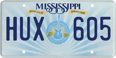 MS license plate HUX605