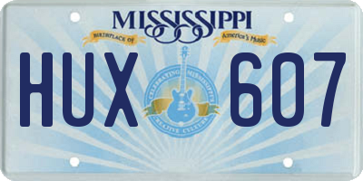 MS license plate HUX607