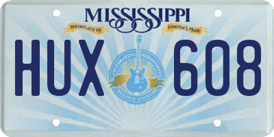 MS license plate HUX608