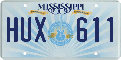 MS license plate HUX611
