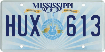 MS license plate HUX613