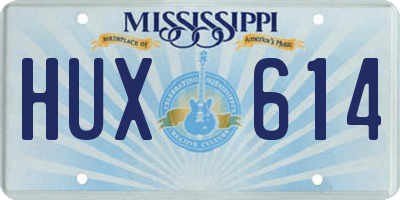 MS license plate HUX614