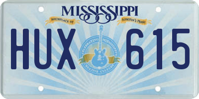 MS license plate HUX615
