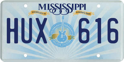 MS license plate HUX616