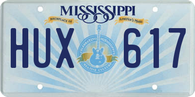 MS license plate HUX617