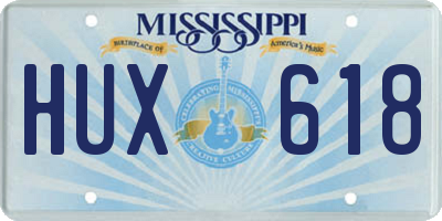 MS license plate HUX618