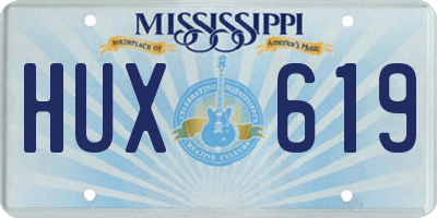 MS license plate HUX619