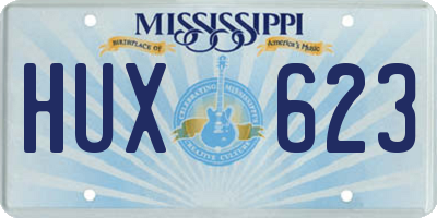 MS license plate HUX623
