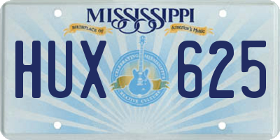 MS license plate HUX625