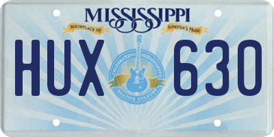 MS license plate HUX630