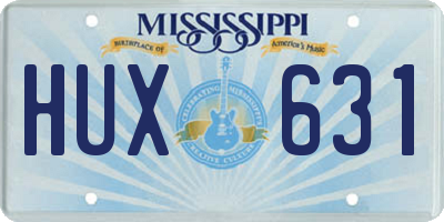 MS license plate HUX631