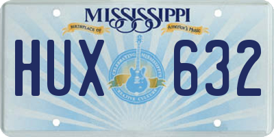 MS license plate HUX632