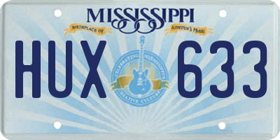 MS license plate HUX633