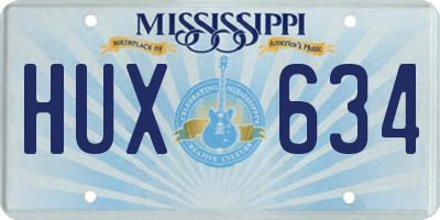 MS license plate HUX634