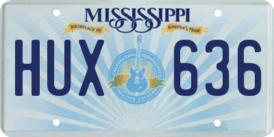 MS license plate HUX636