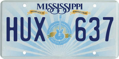 MS license plate HUX637